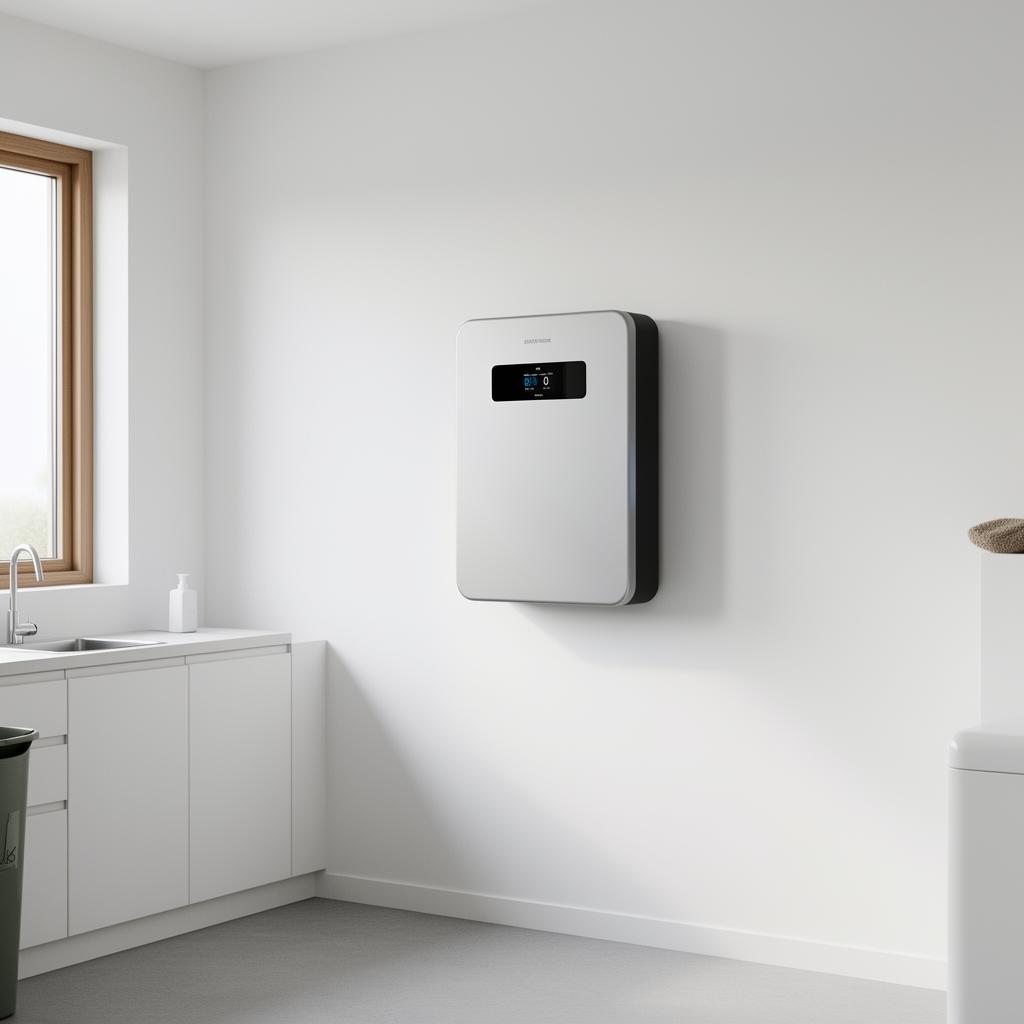 Moderne thuisbatterij geïnstalleerd in een Belgische woning